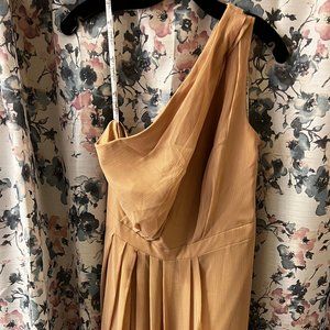 Brand New! Tan One Shoulder Formal Dress